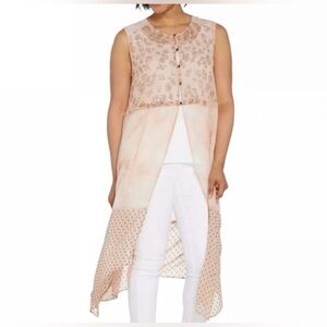 NWOT LOGO By Lori Goldstein Sleeveless Floral High-Low Tunic